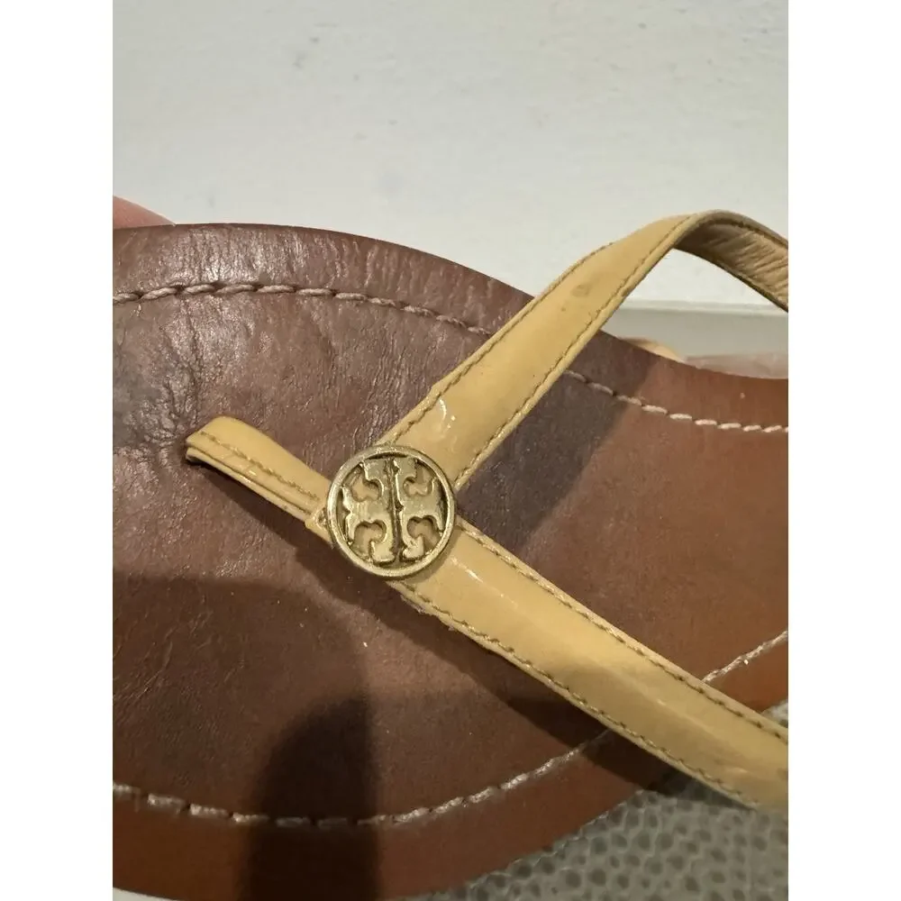 Tory Burch Terra Sandals Light Honey Color Leather Women Size 7.5 M